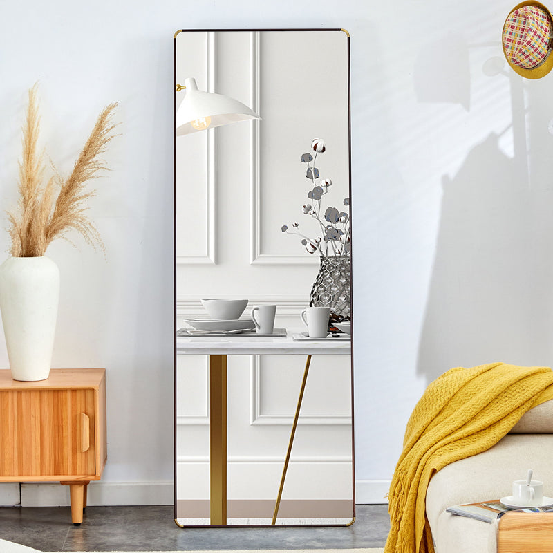 4th Generation Floor Standing Full Length Mirror, Wall Mounted Glass - Transparent