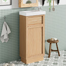 15.75" Bathroom Vanity With Reversible Resin Sink And Cabinet - Wood