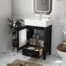 Bathroom Vanity With Ceramic Sink And Ample Storage, Ideal For Small Bathrooms