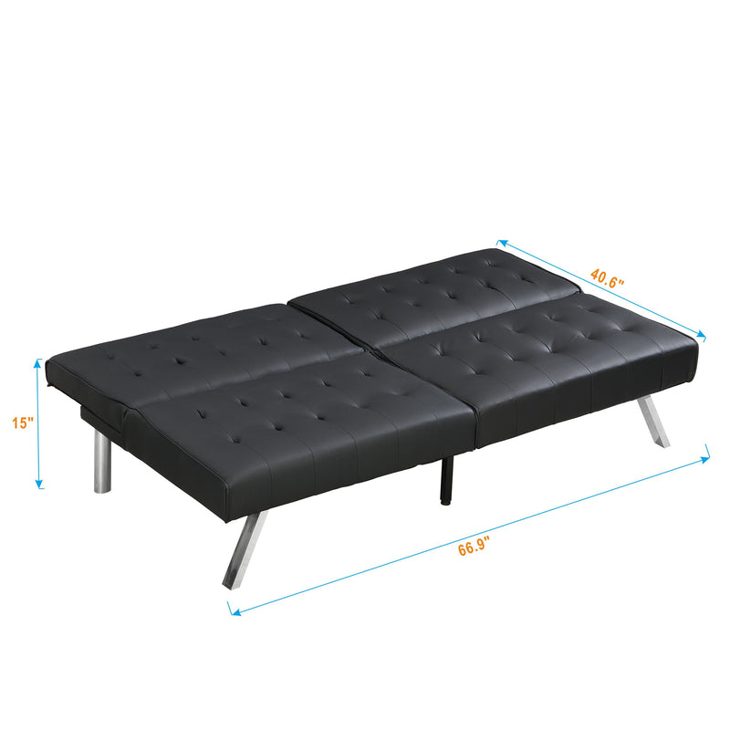 Comfortable Futon Sofa Bed - Black