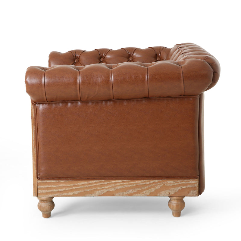 Luminex - Tufted Upholstered Club Chair With Nailhead Accents And Scrolled Tuxedo Arms