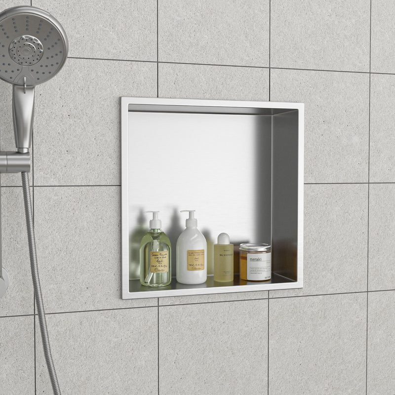 Stainless Steel Shower Niche With Seamless Design For Bathroom Storage