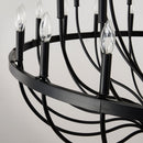24 Light Chandelier Industrial Iron Candle Chandelier Modern Suspended Farmhouse Chandeliers Pendant Light Fixtures For Dining Room Bedroom Living Room Kitchen Island Foyer E12 Bulb (No Include) - Black