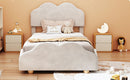 Upholstered Platform Bed With Cloud Shaped Board
