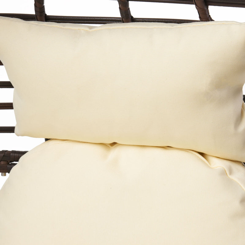 Cutter Teardrop Patio Chair With Water Resistant Cushion - Multi / Brown / Beige