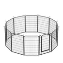81.1" 12 Panels Heavy Duty Metal Playpen With Door, Dog Fence Pet Exercise Pen For Outdoor - Black