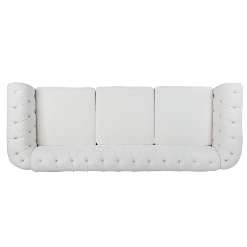 Rolled Arm Chesterfield 3 Seater Sofa