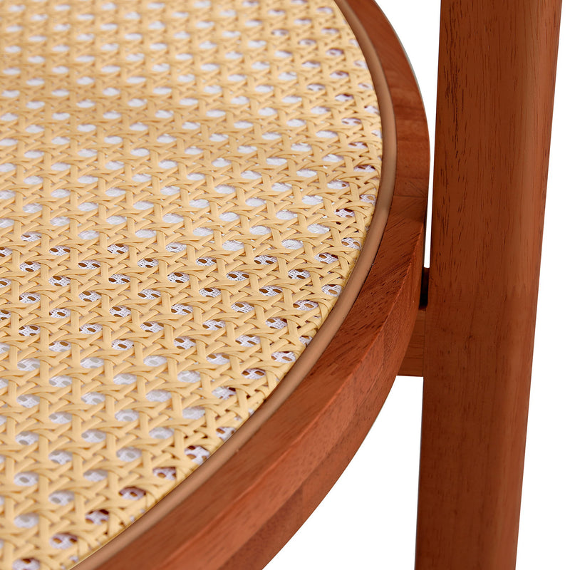 Modern Style Circular Double Layer Tea Table With Rattan Weave