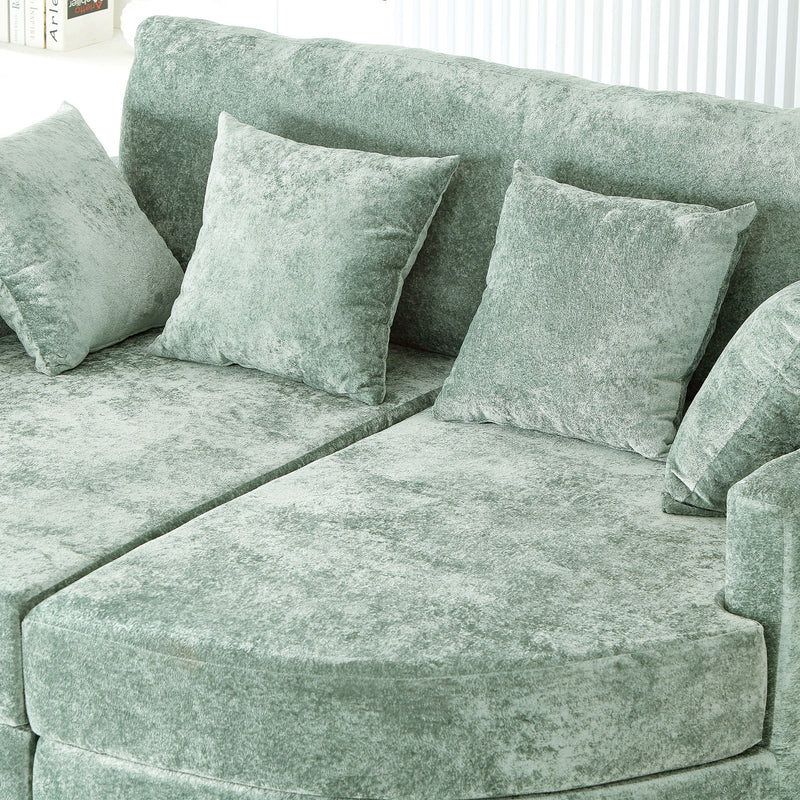 Boneless Design Upholstered Sofa Bed With Cup Holders