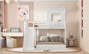 Loft Bunk Bed With Playhouse, Farmhouse, Ladder, Slide And Guardrails