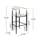 Upholstered Bar Stools With Backs For Kitchen Island (Set of 2) - Beige