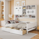 Daybed With All-In-One Cabinet And Shelf