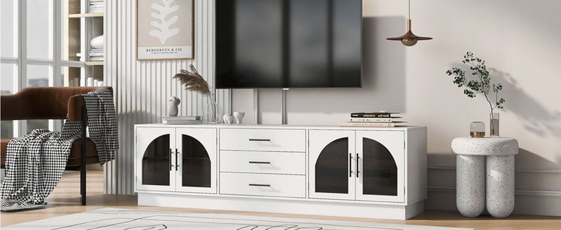 Modern Minimalist TV Stand For TVs Up To 75" With Adjustable Shelves
