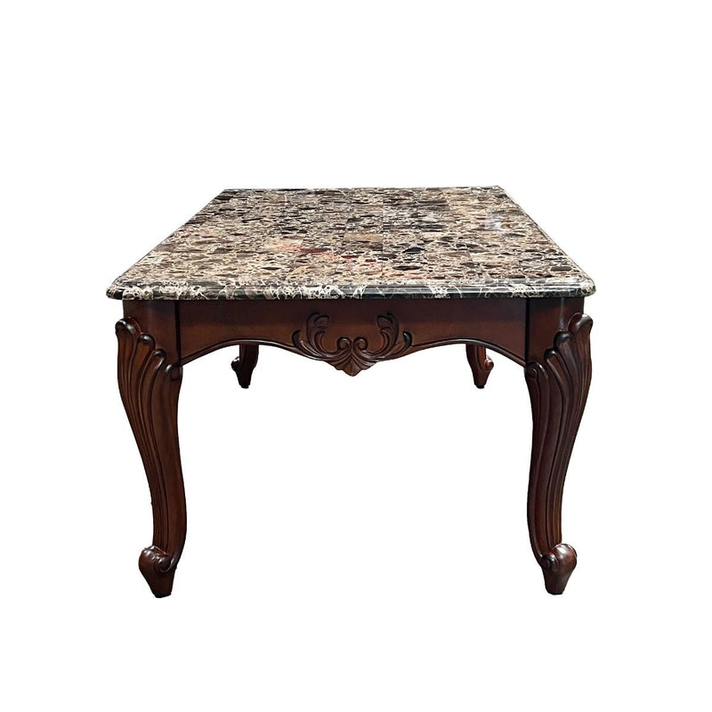 Nayla - Coffee Table - Natural Marble Top & Cherry