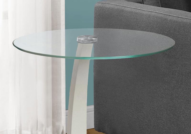 C-Shaped Accent Table Clear Tempered Glass For Living Room