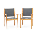 Cordoba - Dining Chair Set With Acacia Wood Frame And Textilen Upholstery (Set of 2) - Teak