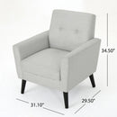 Radiantize - Upholstered Fabric Club Chair With Square-Off Back And Button Tufted