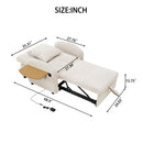 Convertible Single Chair Bed With Computer Board And USB Ports, 3 In 1 Sofa Bed - Beige