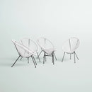 Outdoor Conversation Set With Ergonomic Lounge Chairs And Tempered Glass Table