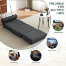 Foldable Single Chair Sofa Bed With Pillow, Easy To Store, Breathable And Wearable Linen