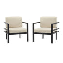 Modern 3 Piece Outdoor Patio Seating Set With Aluminum Frame And Weather Resistant Cushions - Beige / Gray