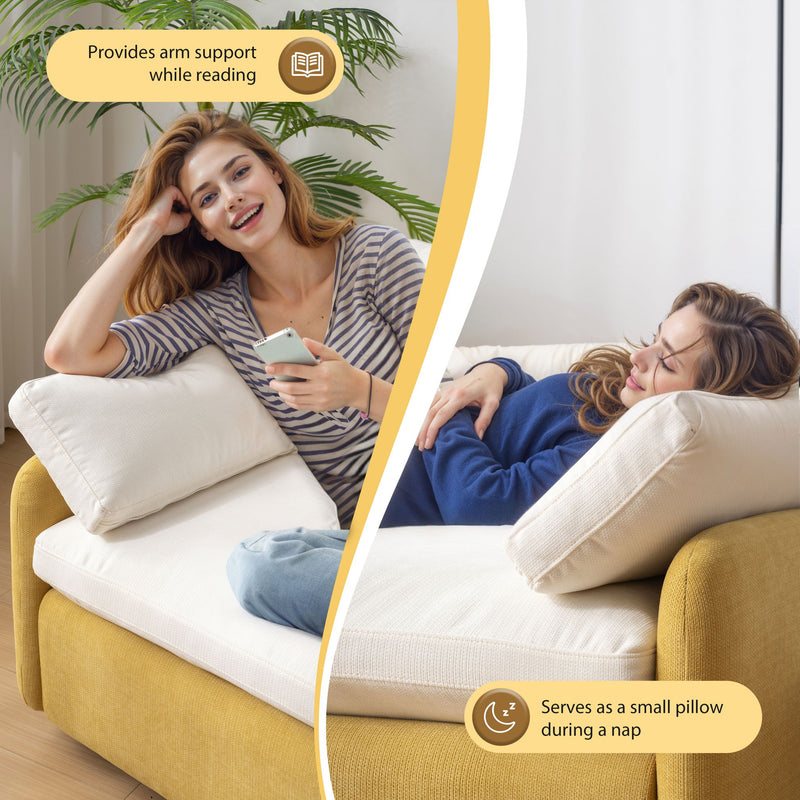 Oversized Single Sofa Chair Wide And Deep Seat, Modern Upholstered Comfy Blocking Couch Lounge With Pillows