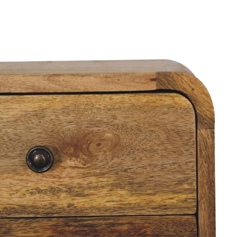 Mini Curve Floating Bedside - Oak