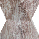 Round Outdoor Geometric End Table - Marble