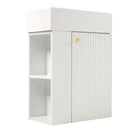 Floating Bathroom Vanity With Resin Basin, Left Side Storage - White