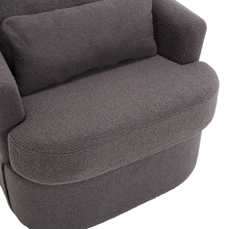 Modern Barrel Comfy Round Accent Sofa Chair, 360 Degree Swivel