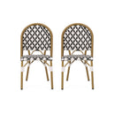Chic French Bistro Chair With Durable Rattan And Aluminum Frame