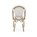 Outdoor Rattan And Aluminum French Bistro Chairs Set