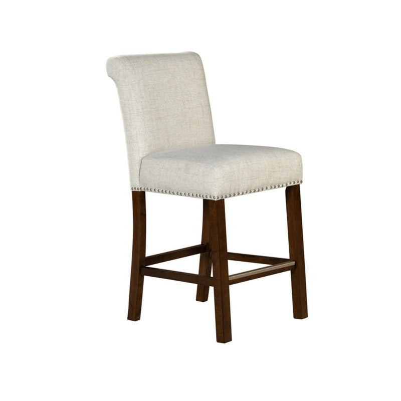 Upholstered Counter Stool With Nailhead Trim (Set of 2)