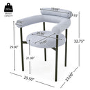 Contemporary Upholstered Armchair Dining Chairs With Metal Legs (Set of 2)