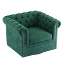 Chesterfield Style Swivel Club Chair With Button Tufted