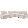 Power Recliner Corner Sofa Home Theater Reclining Sofa Sectional Couches With Storage Box, Cup Holders, USB Ports And Power Socket For Living Room