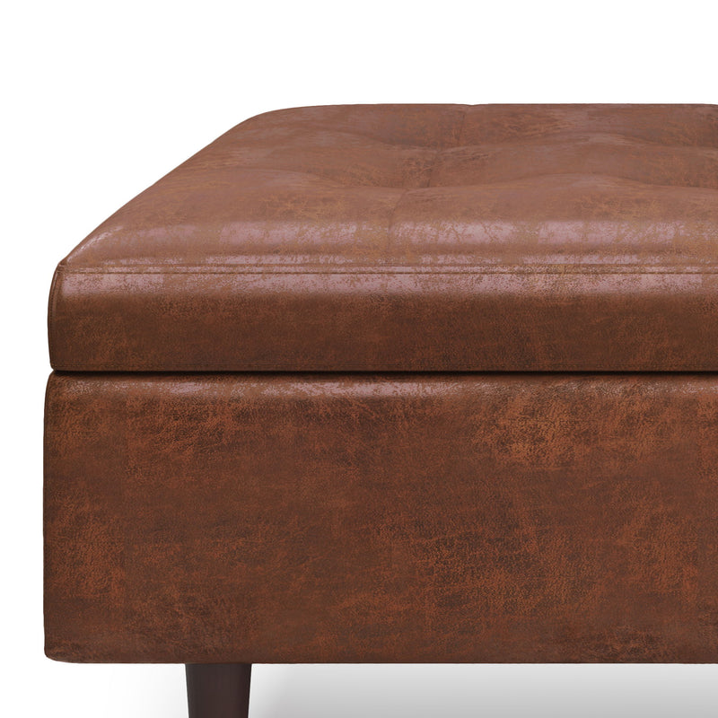 Shay - Large Square Coffee Table Storage Ottoman Mid-Century Style