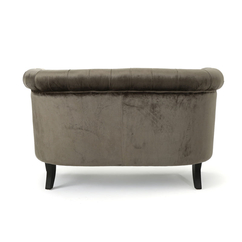 Antique Chesterfield Style Loveseat With Button Tufting