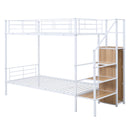 Bunk Bed With Lateral Storage Ladder And Wardrobe