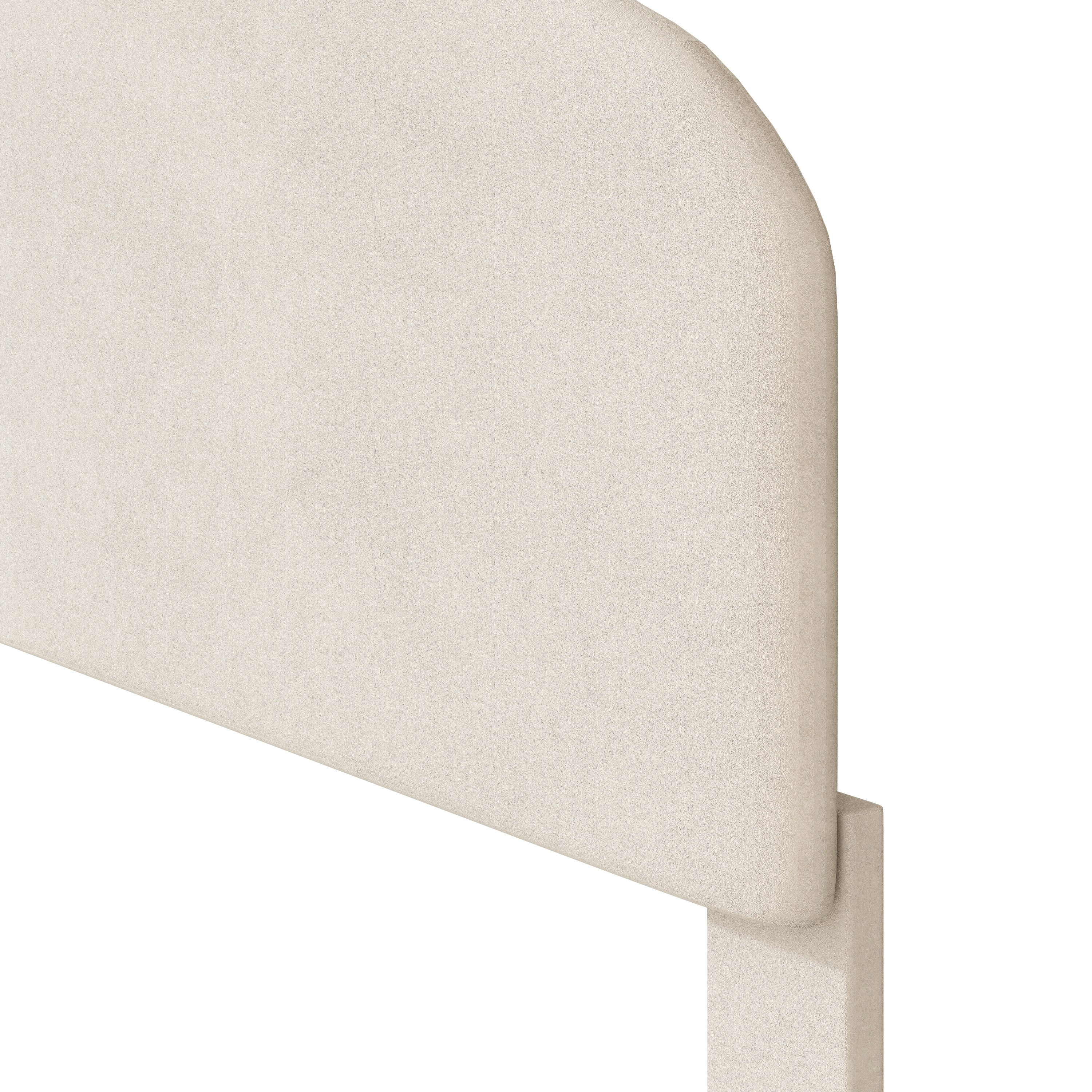 Twin Size Upholstered Platform Bed with Cloud Shaped bed board, Beige - Atlantic Fine Furniture Melbourne FL