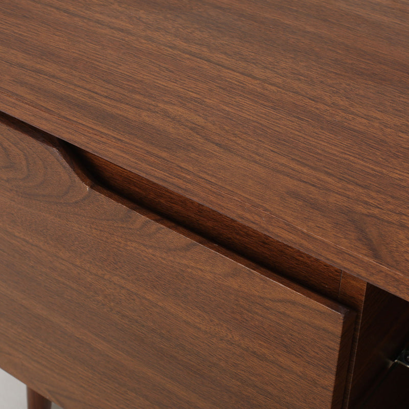 Modern TV Stand With Storage, Tempered Glass Shelf - Walnut