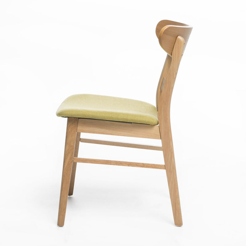 Mid Century Modern Dining Chair With Upholstered Seat And Wood Frame