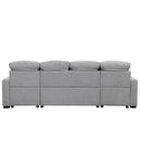 Oversized U-Shaped Versatile Sectional, Pull-Out Sofa Bed With Double Storage Chaise Lounges And 2 USB Ports For Living Room