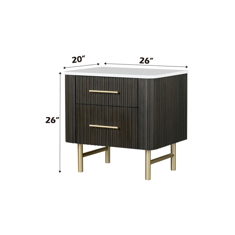 Clayten - Nightstand - Marble Top & Espreeso Finish