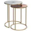 Drake - 2 Piece Nesting Table - Antique Nickel / Antique Copper