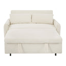 Pull-Out 2 Seat Modern Sleeper Sofa With 2 Throw Pillows And USB Ports