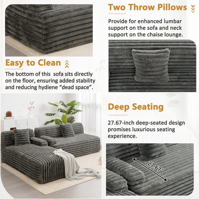Cloud Sectional Sofa Upholstered Couch Free Combined Sofa