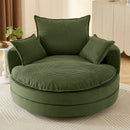 360° Swivel Accent Barrel Chair With Dual Layer Cushion And 3 Removable Pillows