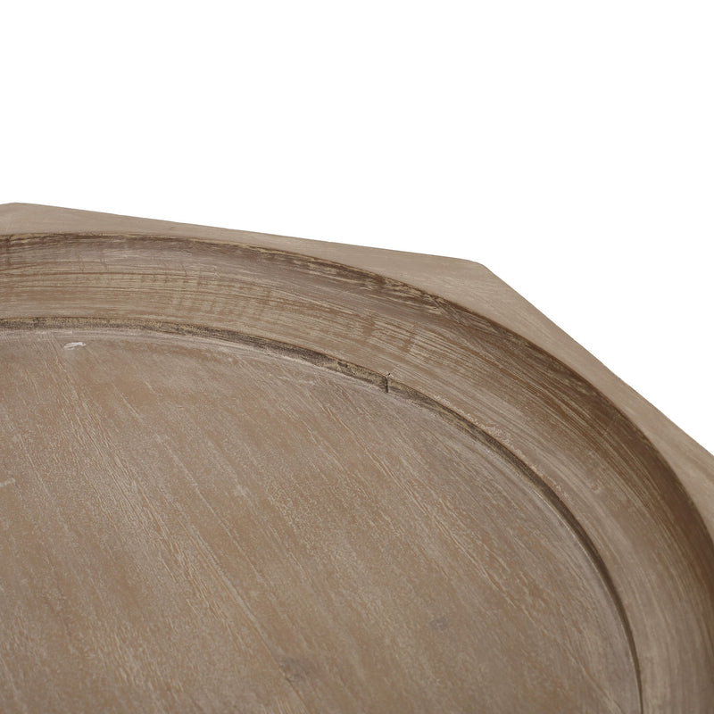 French Country Accent Table With Spider Leg Design - Natural / White