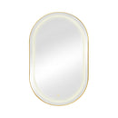 Oval Medicine Cabinet Mirror Bathroom Mirror With Storage Wall Mounted Medicine Mirror Cabinet With LED - Golden